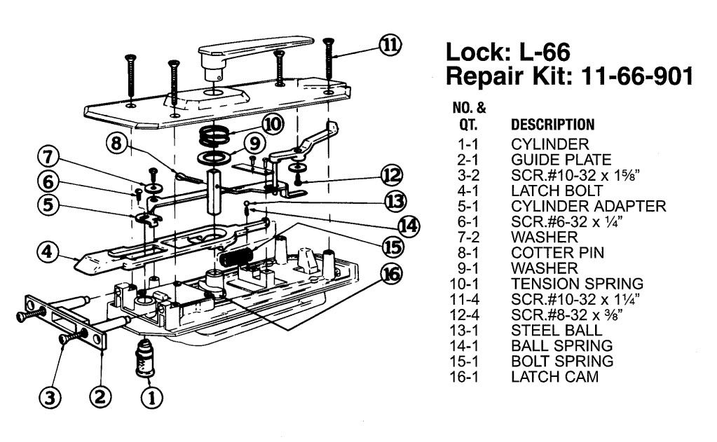 Bargman L66 Door Lock Exploded View Vintage Trailer Talk